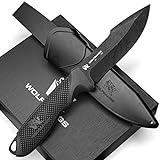 Wolfgangs W1 Outdoor Messer feststehende Klinge - Inkl. Scheide - Ideales Jagdmesser aus einem Stück 440C Stahl gefertigt - Survival Messer - Perfektes Bushcraft