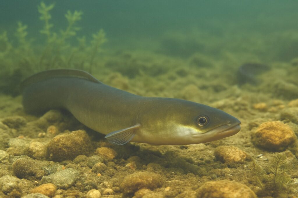 Der Aal beißt gerne in der Nacht beim Grundangeln auf Raubfisch