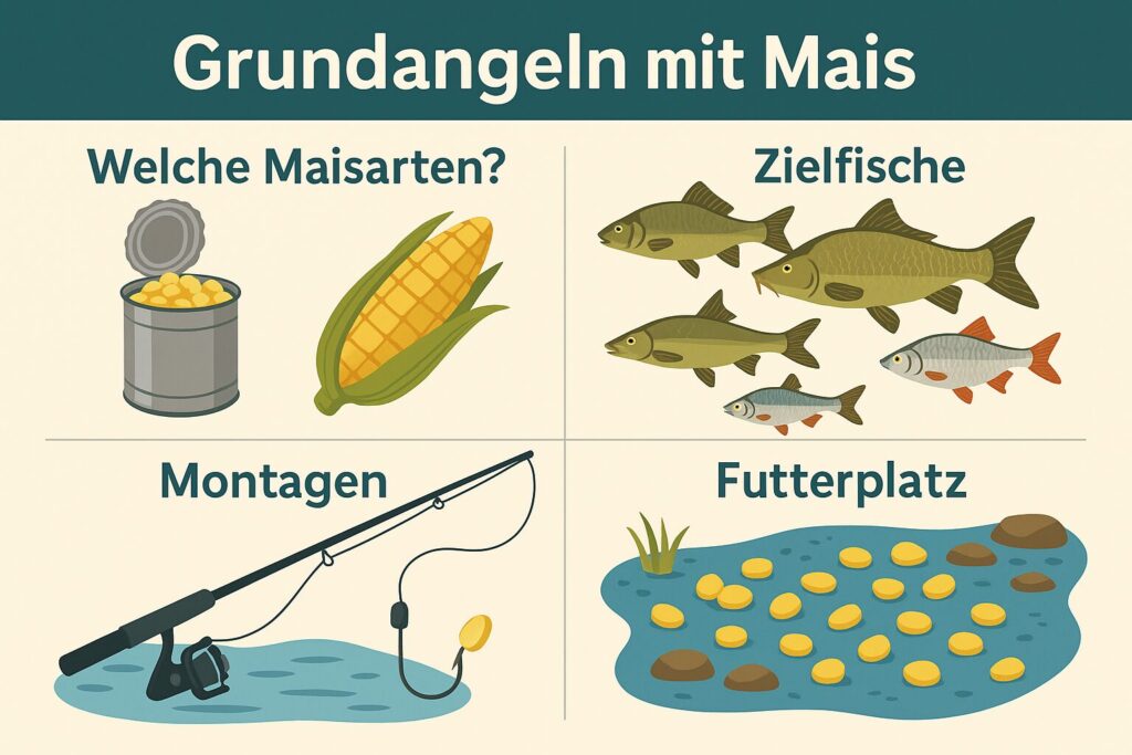 Infografik zum Grundangeln mit Mais 