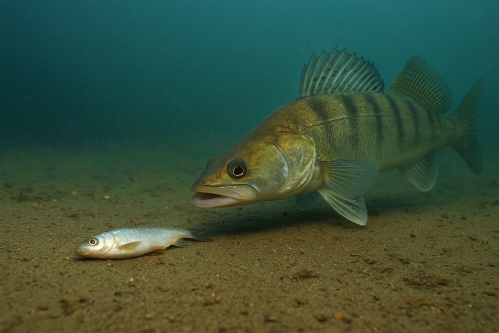 Der tote Köderfisch ist eine Bank beim Grundangeln auf Zander